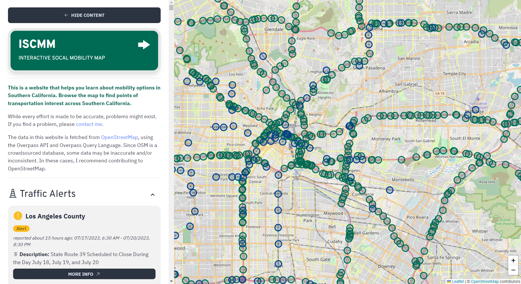 Image for project Interactive SoCal Mobility Map